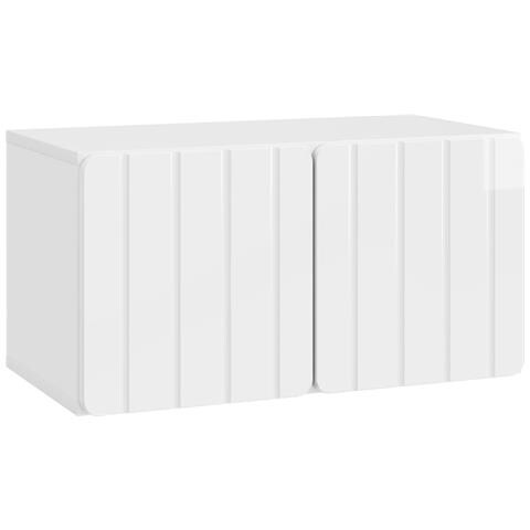 Mobile Porta TV da Muro Bianco Lucido 59,5 x 31 x 30 cm - Foto 1