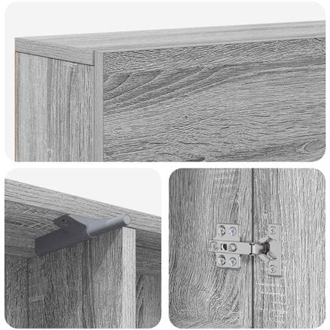 Cornice per camino Sonoma grigio 102 x 18 x 100,5 cm - Foto 9