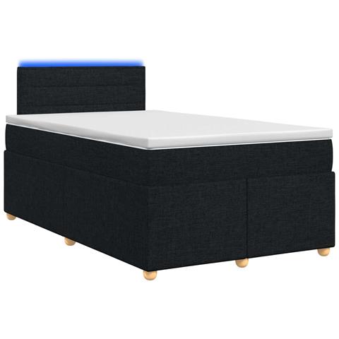 Letto box spring con materasso Nero 120 x 200 cm Tessuto - Foto 1