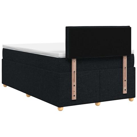 Letto box spring con materasso Nero 120 x 200 cm Tessuto - Foto 9