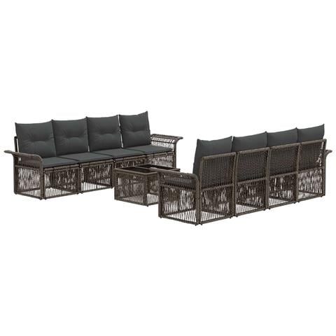 Set Divano da Giardino 9 pz Grigio polyrattan - Foto 1