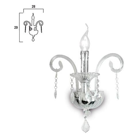 I-246/00700 - Applique con cristalli pendenti decorativi e lampadine simil candela 40 watt E14 - Foto 2