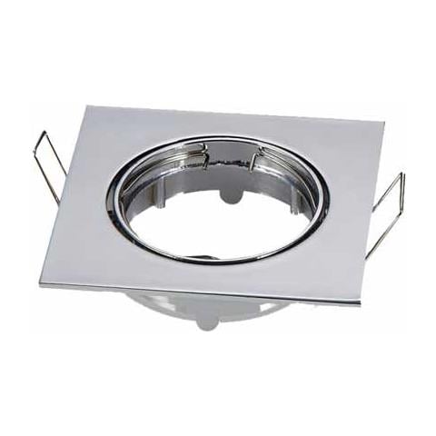 Porta Faretti Led Gu10 Incasso Orientabile Quadrato Cromo Lucido 82x82 Mm Vt-779 Sq 3592 - Foto 2