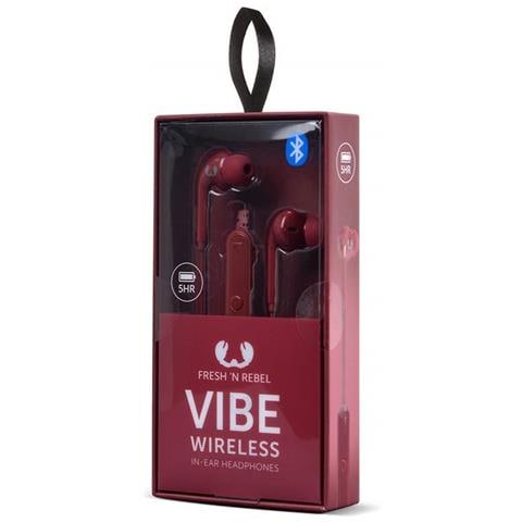 Vibe Wireless Cuffie Auricolari Bluetooth con Cavo con Microfono e Telecomando Integrati Colore Rosso rubino - Foto 6