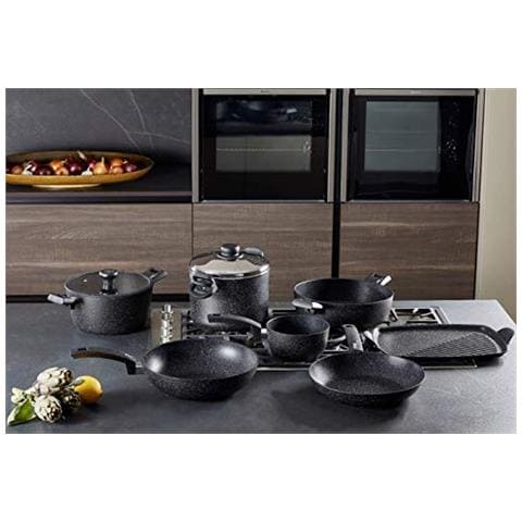 Etnea Lasagnera, Alluminio Antiaderente Effetto Pietra, Nero, 31 x 23 cm, 31x23 cm - Foto 4