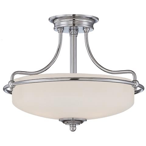 Quoizel Qz / griffin / sfsan - Lampadario Da Soffitto, In Nichel, 43,2 X 43,2 X 30,5 Cm - Foto 4