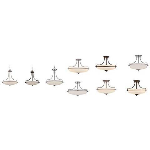 Quoizel Qz / griffin / sfsan - Lampadario Da Soffitto, In Nichel, 43,2 X 43,2 X 30,5 Cm - Foto 2