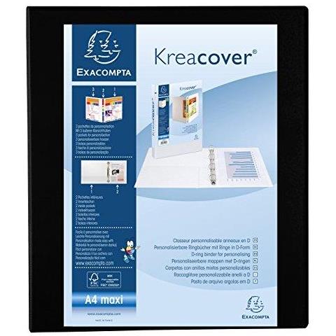 Kreacover Pp Raccoglitore Ad Anelli A4 Maxi 4 D-ring 47 Mm Colonna Vertebrale - Nero - Foto 1