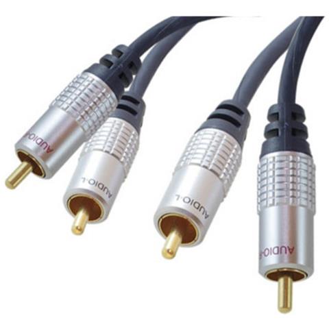 sp-PROFESSIONAL cavo audio 5 m 2 x RCA Blu, Cromo - Foto 1