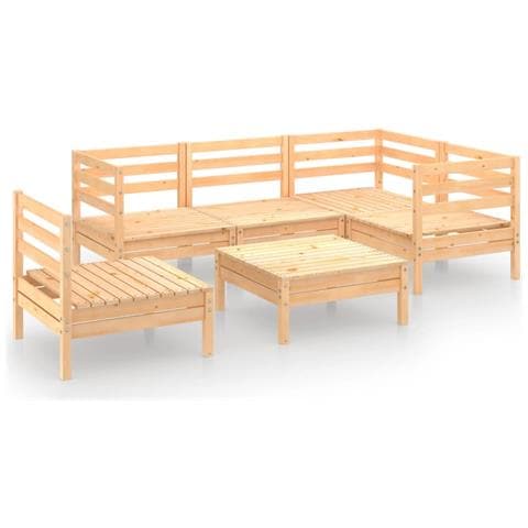 Set Divani Da Giardino 6 Pz In Legno Massello Di Pino - Foto 1