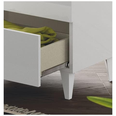 Cassettiera Vera 3 Cassetti Colore Bianco Lucido, 80 Cm (larghezza) 40 Cm (profondità) 80 Cm (altezza) - Foto 3