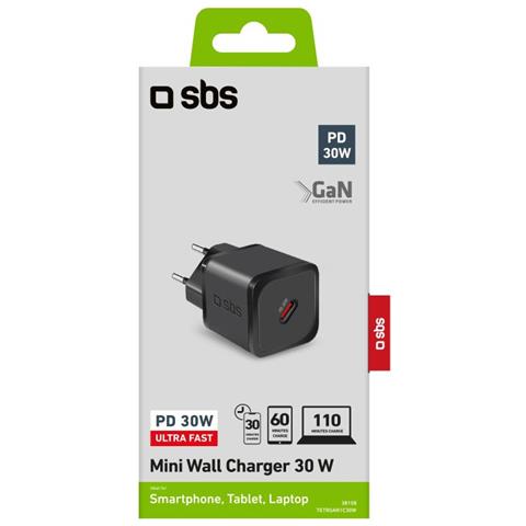TETRGAN1C30W Caricabatterie per dispositivi mobili Cuffie, Computer portatile, Smartphone, Orologio intelligente, Tablet Nero AC Ricarica rapida Interno - Foto 4