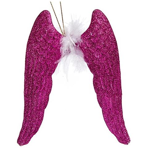 Decorazione Natalizia Ali D'angelo Fucsia Plastica Porporina 12,5 X 15 X 2,5 Cm (24 Unità) - Foto 2