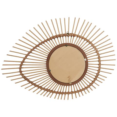 Specchio Da Parete Legno Di Bambù Naturale 63 X 45 Bario - Foto 2