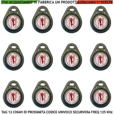 Chiavi Elettroniche Di Prossimità 12 Tag Alta Sicurezza Codice Univoco Radio Frequenza 125 Khz Con Foro Port - Foto 1