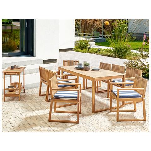 Set Da Pranzo Legno Massiccio Blu Marino Sassari Ii - Foto 1