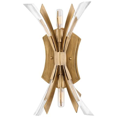 Applique Industrial Nordico Vida Acciaio Oro Brunito 2 Luci E14 - Foto 1