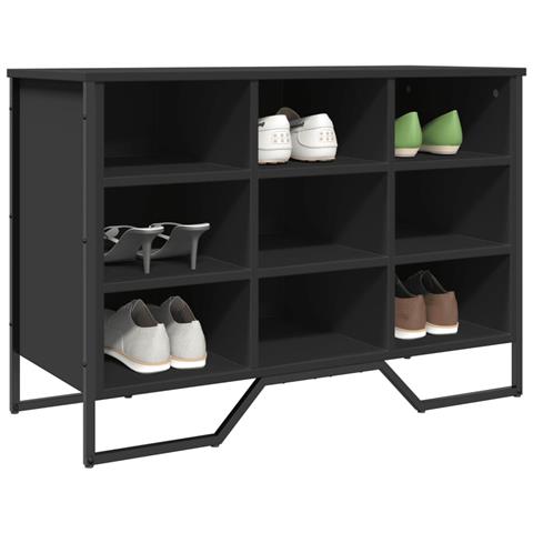 Scarpiera Nera 90x38x61,5 cm in Truciolato - Foto 1
