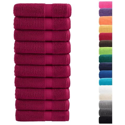 Asciugamani Premium SOLUND 10 pz Bordeaux 50x100 cm 600gsm - Foto 2