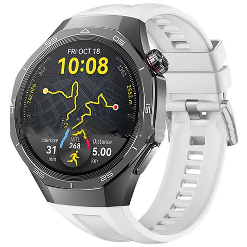 Cinturino In Silicone Da 22 Mm Per Huawei Watch Gt5 Pro 46 Mm White + Silver - Foto 1