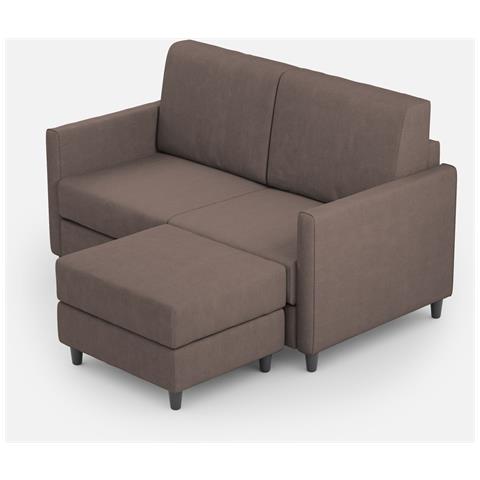 Divano Karay 2 Posti Medio (due Sedute Da 70cm) + Pouf Misure Esterne L. 158 P. 145 Colore Talpa - Foto 1