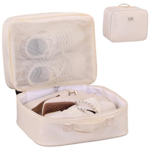 Borsa Per Scarpe Da Viaggio Organizer Portatile Per Valigia Beige - Foto 1