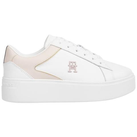 Platform Court Sneaker White Whimsy Pink Sneakers Pelle Scarpe Donna Bianco Eu 41, Fw0fw07910 0lb - Foto 1