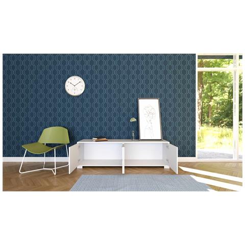 Porta Tv 4 Ante 172x40x48 Cm Lumina Bianco Lucido - Foto 5