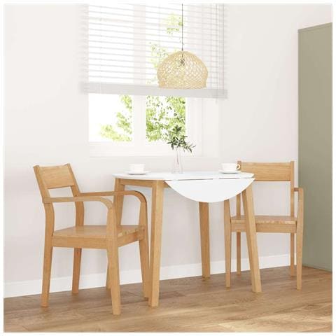 Sedie da Pranzo 2 pz Naturale in Legno Massello di Hevea - Foto 2