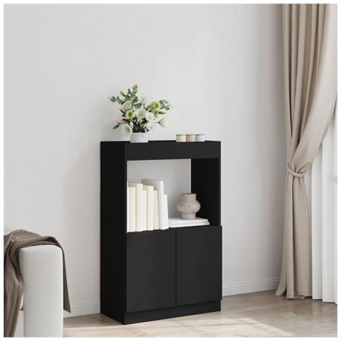 Credenza Nera 63x33x100 Cm In Legno Multistrato - Foto 3