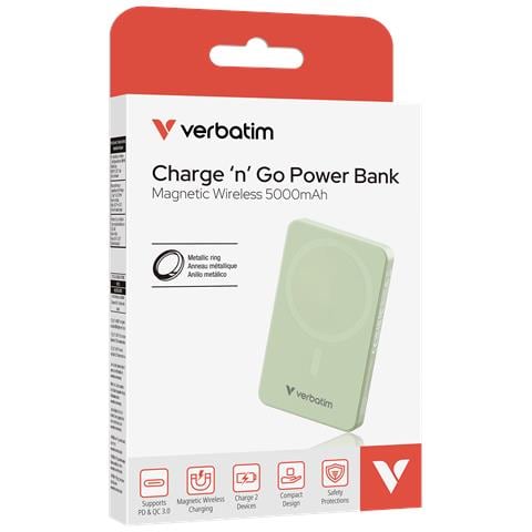 Charge 'n' Go Essentials 5000 mAh Carica wireless Verde - Foto 6