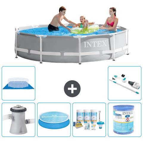 Piscina Fuori Terra - In Giro - 305x76 Cm - Grigio - Include Accessori Coordinati A2055 - Foto 1