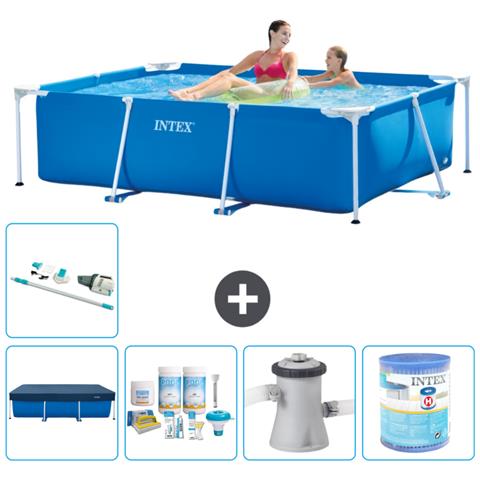 Piscina Fuori Terra - Rettangolo - 220x150x60 Cm - Blu - Include Accessori Coordinati A12 - Foto 1