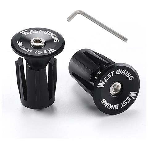 Tappi Terminali Per Manubrio Bici In Lega Di Alluminio Con Chiave Inglese Black - Foto 1