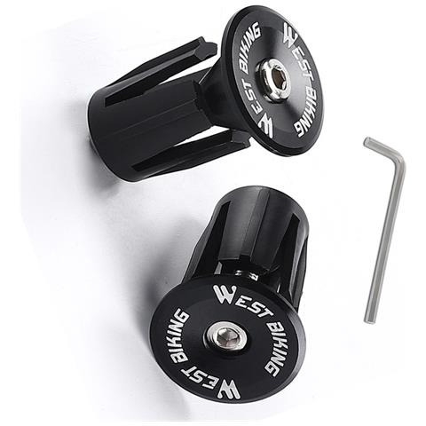 Tappi Terminali Per Manubrio Bici In Lega Di Alluminio Con Chiave Inglese Black - Foto 2