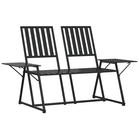 Lusso Casadino -  Panca Da Giardino A 2 Posti 165 Cm Nera In Acciaio - Foto 1