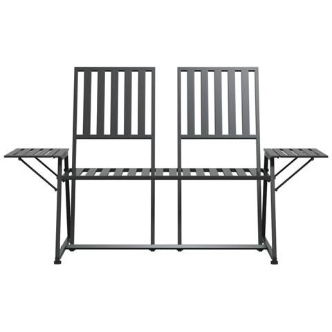 Lusso Casadino -  Panca Da Giardino A 2 Posti 165 Cm Nera In Acciaio - Foto 2