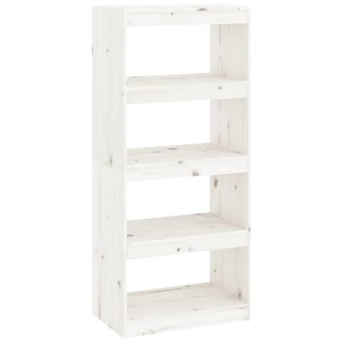 Libreria /divisorio Bianco 60x30x135,5 Cm Legno Massello Di Pino - Foto 1