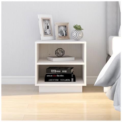 Lusso Casadino -  Comodini Bianchi 2 Pz 40x34x40 Cm In Legno Massello Di Pino - Foto 2
