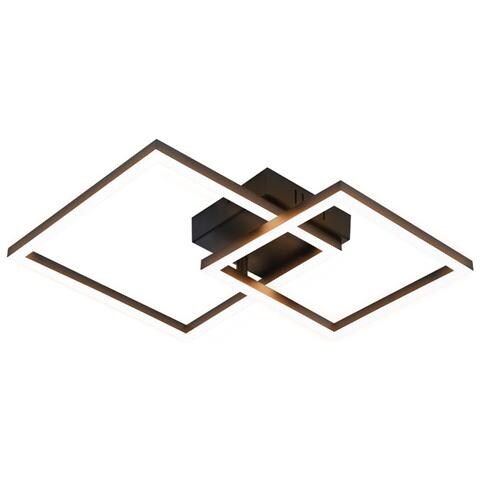 Plafoniera A Led Per Soggiorno - Plafoniera Da Corridoio Quadrata Nera 20w Angolare 3000k - Foto 1