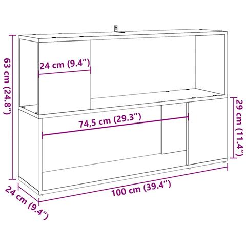 Libreria Rovere Artigianale 100x24x63 cm in Truciolato - Foto 9
