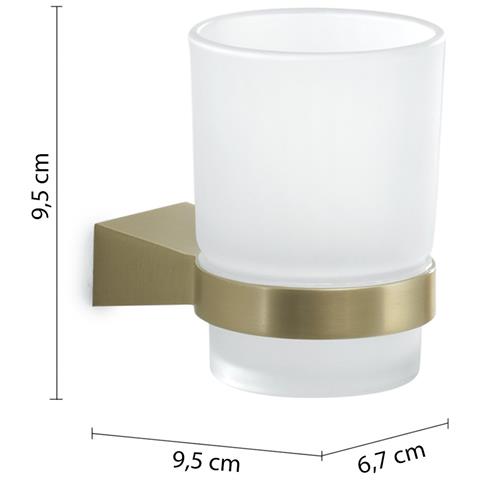 Portaspazzolini Da Muro In Acciaio Inox E Cromall Tn10 Gedy Serie Tonale Oro Matt - Foto 2