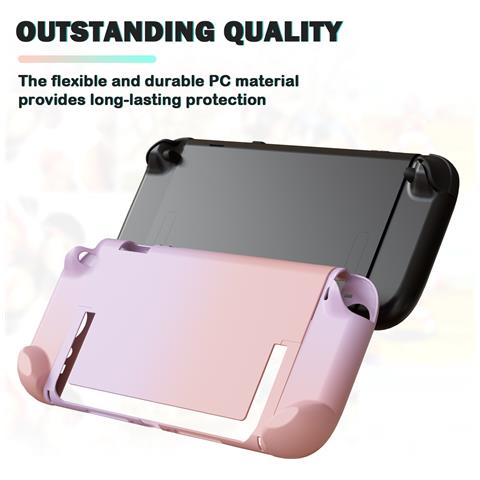 Custodia Protettiva Rigida In Pc Compatibile Con Nintendo Switch 2 - Cover Trasparente Pink - Foto 4