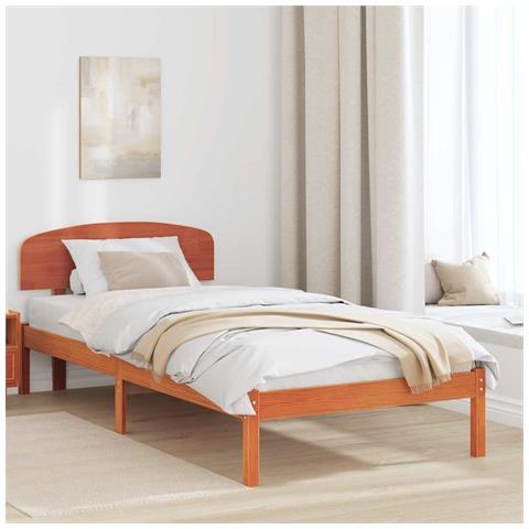 Struttura del letto Marrone 75 x 190 cm Legno massello di pino - Foto 2