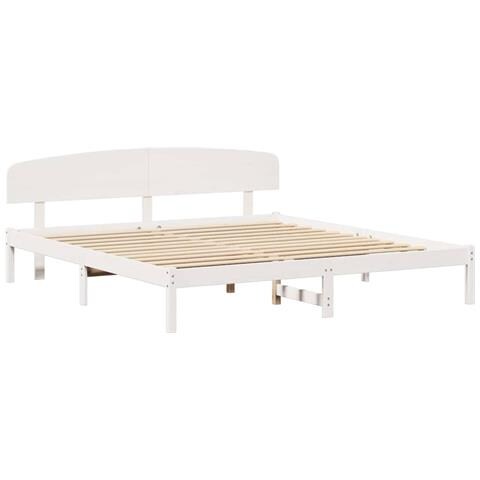 Struttura del letto Bianco 180 x 200 cm Legno massello di pino - Foto 1