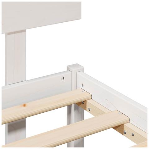 Struttura del letto Bianco 180 x 200 cm Legno massello di pino - Foto 9