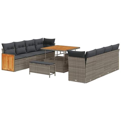 Set Divano da Giardino 11 pcs Grigio 100 x 100 x 71 cm - Foto 1