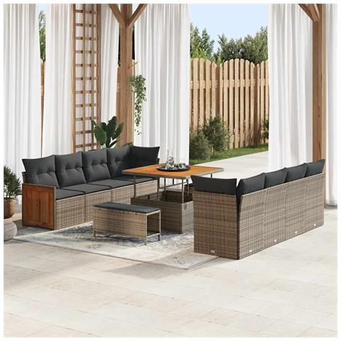 Set Divano da Giardino 11 pcs Grigio 100 x 100 x 71 cm - Foto 2
