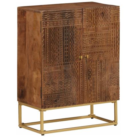 Lusso Casadino -  Credenza 55x30x76 Cm In Legno Massello Di Mango E Ferro - Foto 2