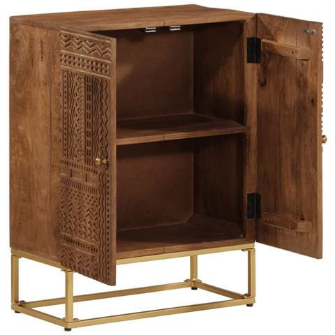 Lusso Casadino -  Credenza 55x30x76 Cm In Legno Massello Di Mango E Ferro - Foto 1